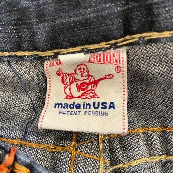 True Religion Brand men Jeans Billy Super T Size 36 Dark Wash Denim Straight Leg - Picture 8 of 15